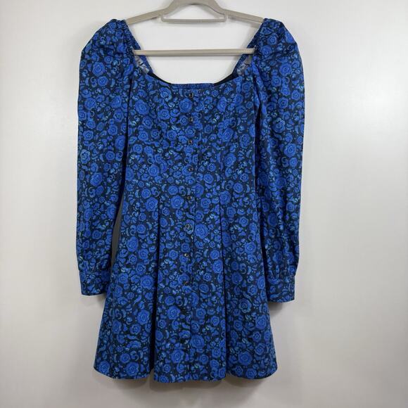 DE LORETA New Pique Dress in Camelia XS Mini Puff Sleeve Smocked Full Button - Picture 2 of 16